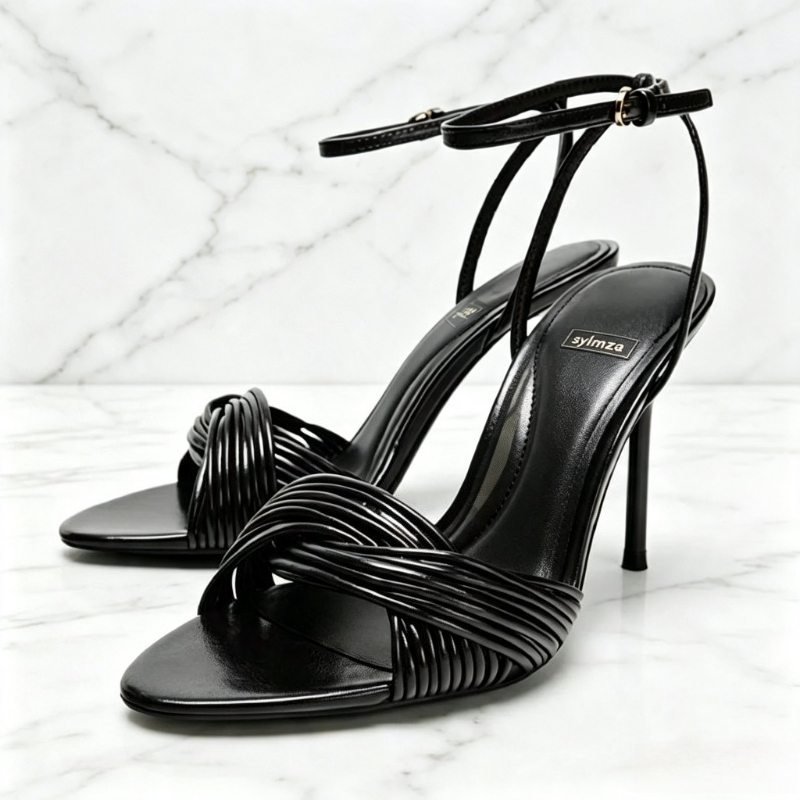 Women'S Fashion Brand Shoes - Moda Çapraz Ön Askılı Stiletto Sandalet