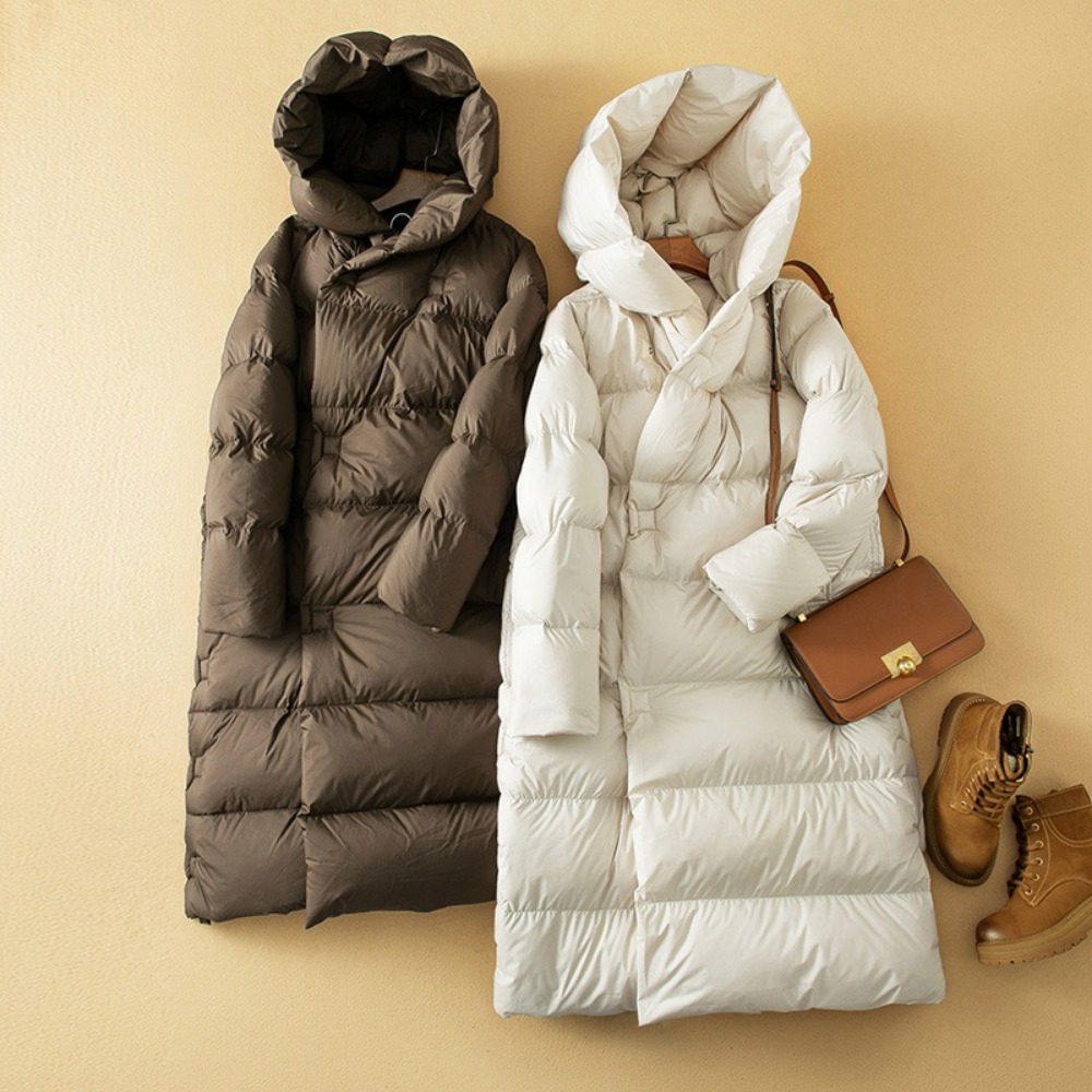 Women'S Fashion Parka - Aşağı Ceket Kadın Uzun Kapşonlu Parkas