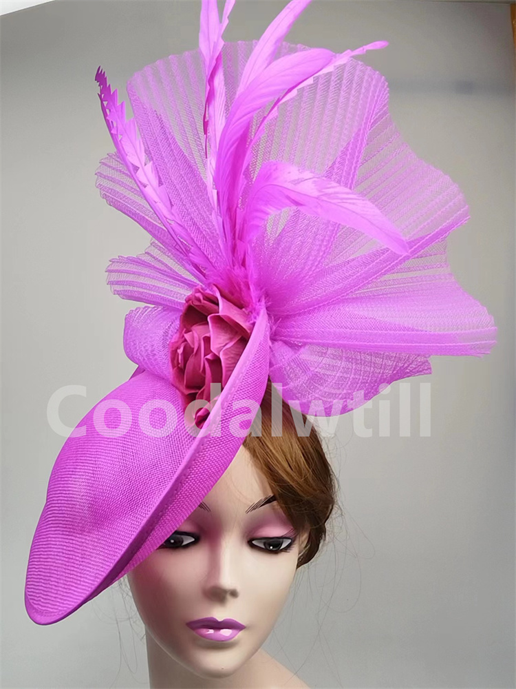 Women'S Fashion Kentucky Derby - Zarif çiçek Fascinator Pillbox kap düğün