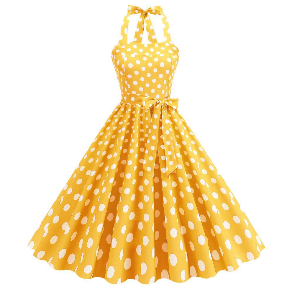 Women'S Fashion In The 50S - Kadınlar için 50'ler Rockabilly Retro Sarı