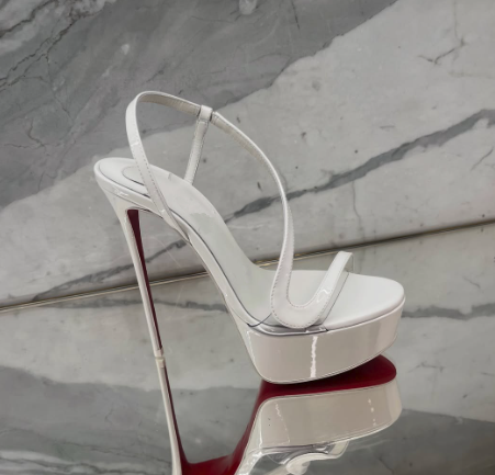 Women'S Fashion Designer Clothes - Metalik Deri Platform Stiletto Sandaletler Seksi