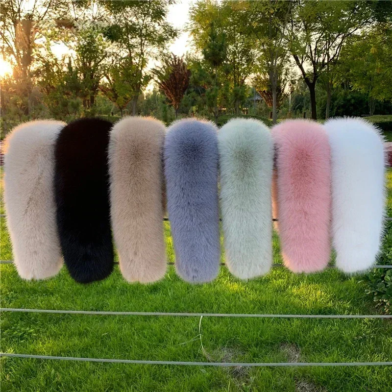 Women'S Fashion Parka - Kadın Sahte Tilki Kürk Yaka Şal