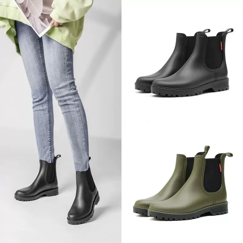 Women'S Fashion Rain Boots - Kadın Kısa Konçlu Kaymaz Yağmur Ayakkabıları,