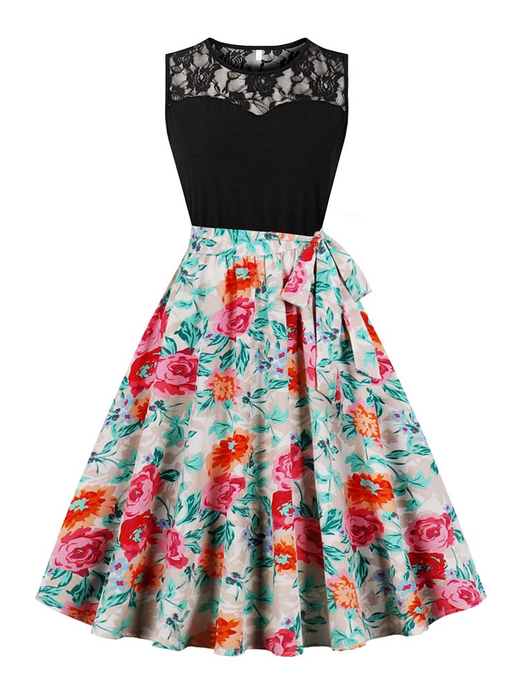 Women'S Fashion In The 50S - Zarif Yüksek Bel Kolsuz Pileli Midi