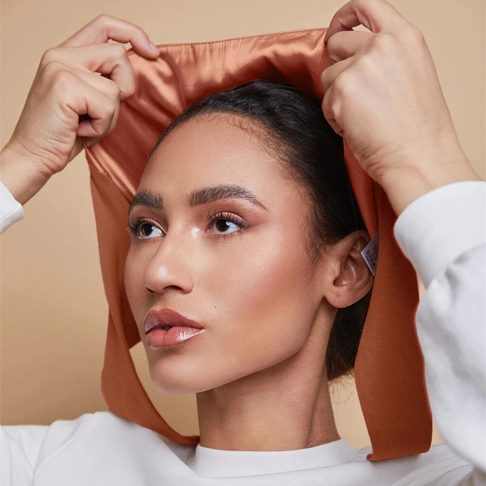 Women'S Fashion Visor - Modal Saten Başörtüsü Kap İslam Undercap