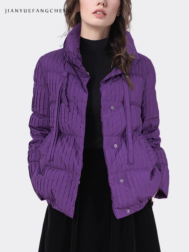 2024 Kış Moda Kadın Mor Çizgil - Women'S Fashion Parka incelemesi ve fiyatı