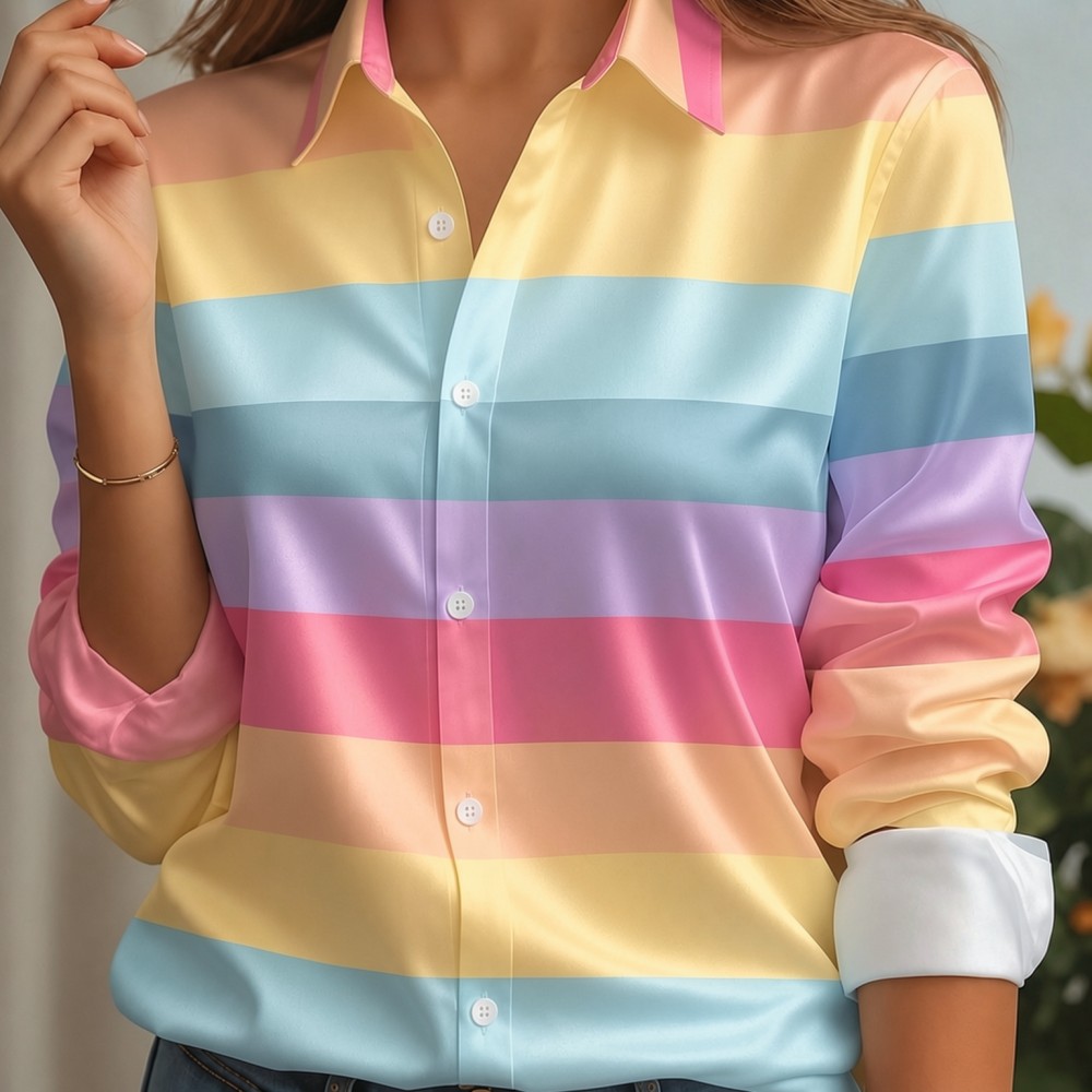 Kadın Saten Yaka Gömlek Pastel - Women'S Fashion Trends incelemesi ve fiyatı