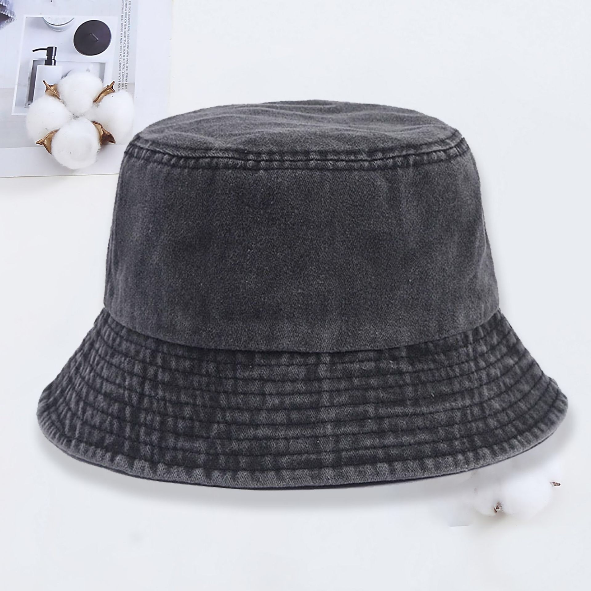 Özel logolu denim kova şapka,  - Women'S Fashion Visor incelemesi ve fiyatı