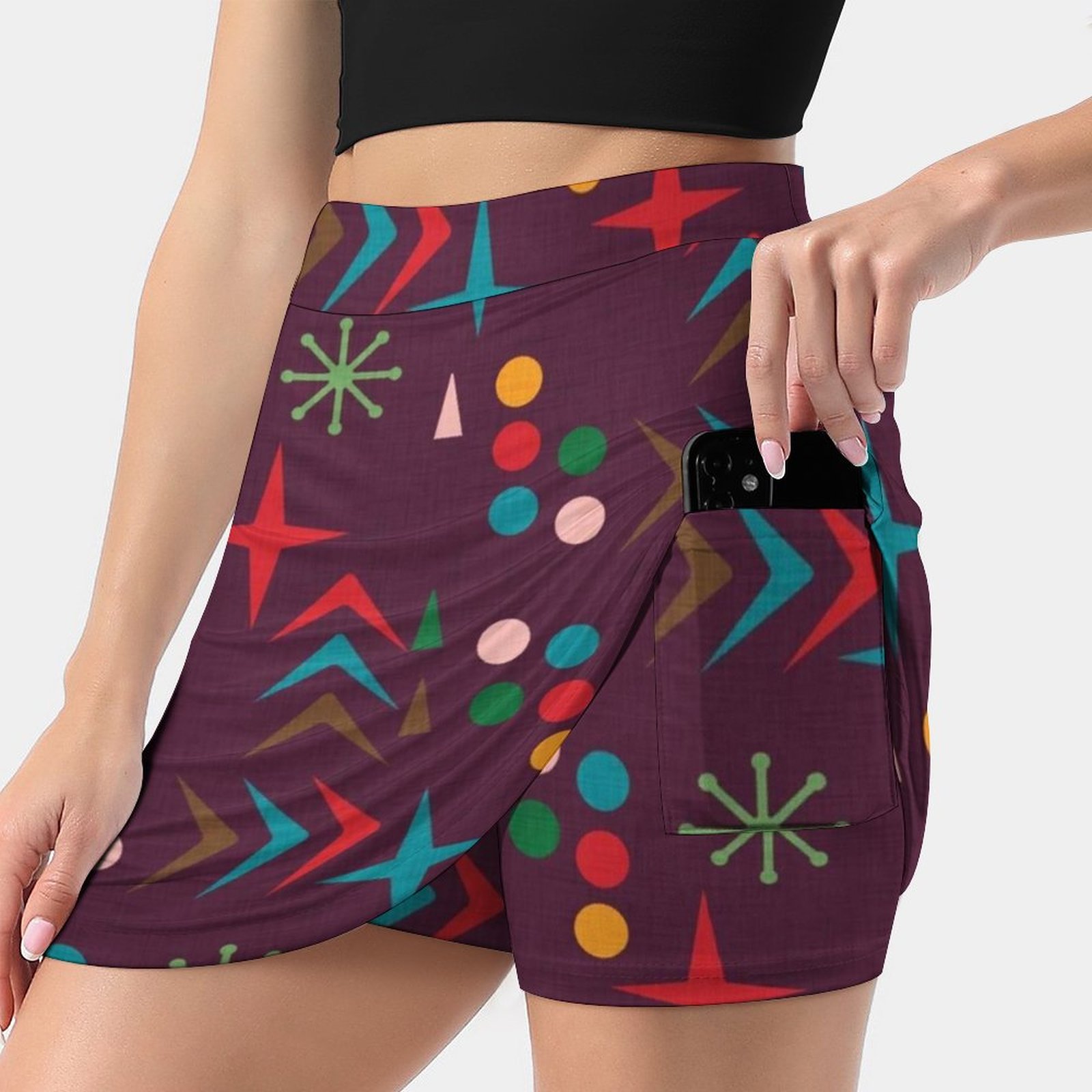 Atomik Desen Mor Orta Yüzyıl M - Women'S Fashion In The 50S incelemesi ve fiyatı