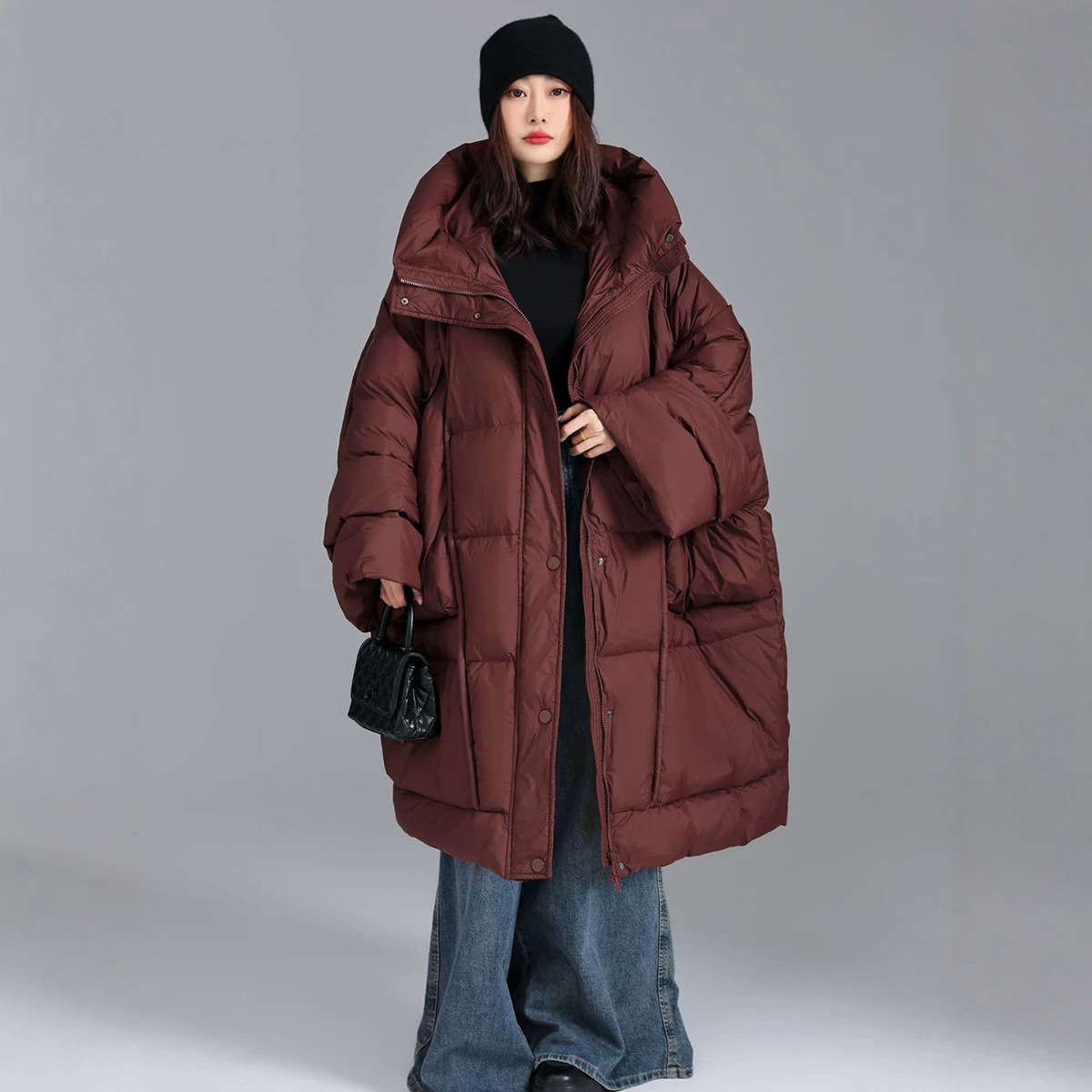 Kışlık Düz Yaka Bol Şişme Mont - Women'S Fashion Parka incelemesi ve fiyatı