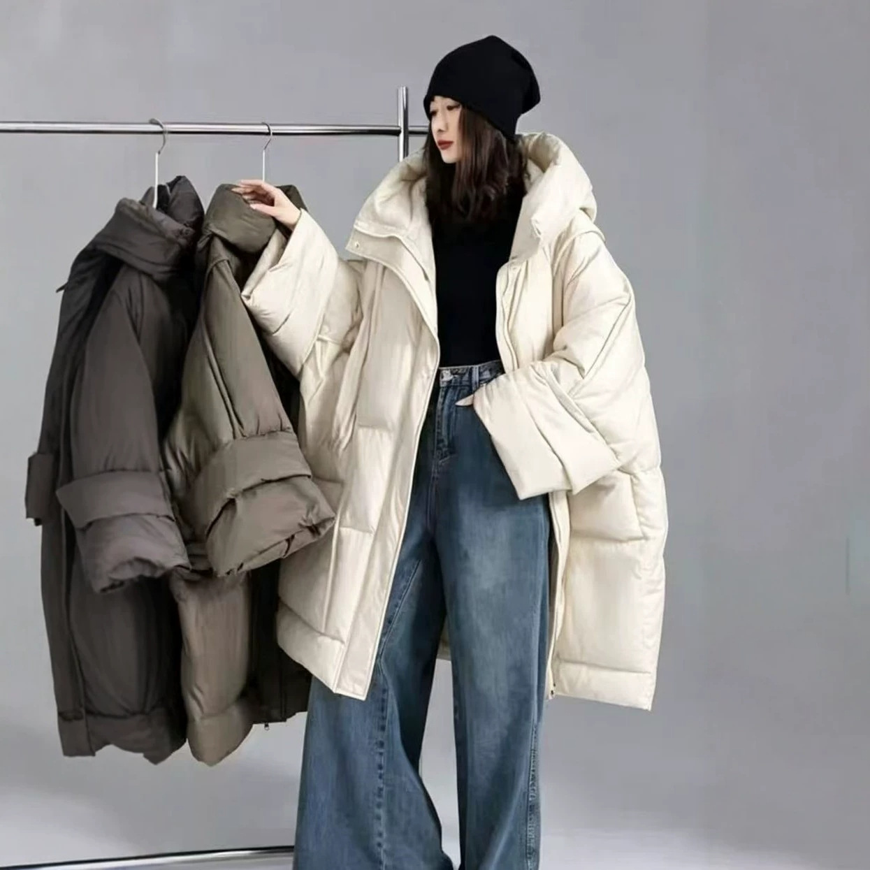 Kışlık Düz Yaka Bol Şişme Mont - Women'S Fashion Parka incelemesi ve fiyatı