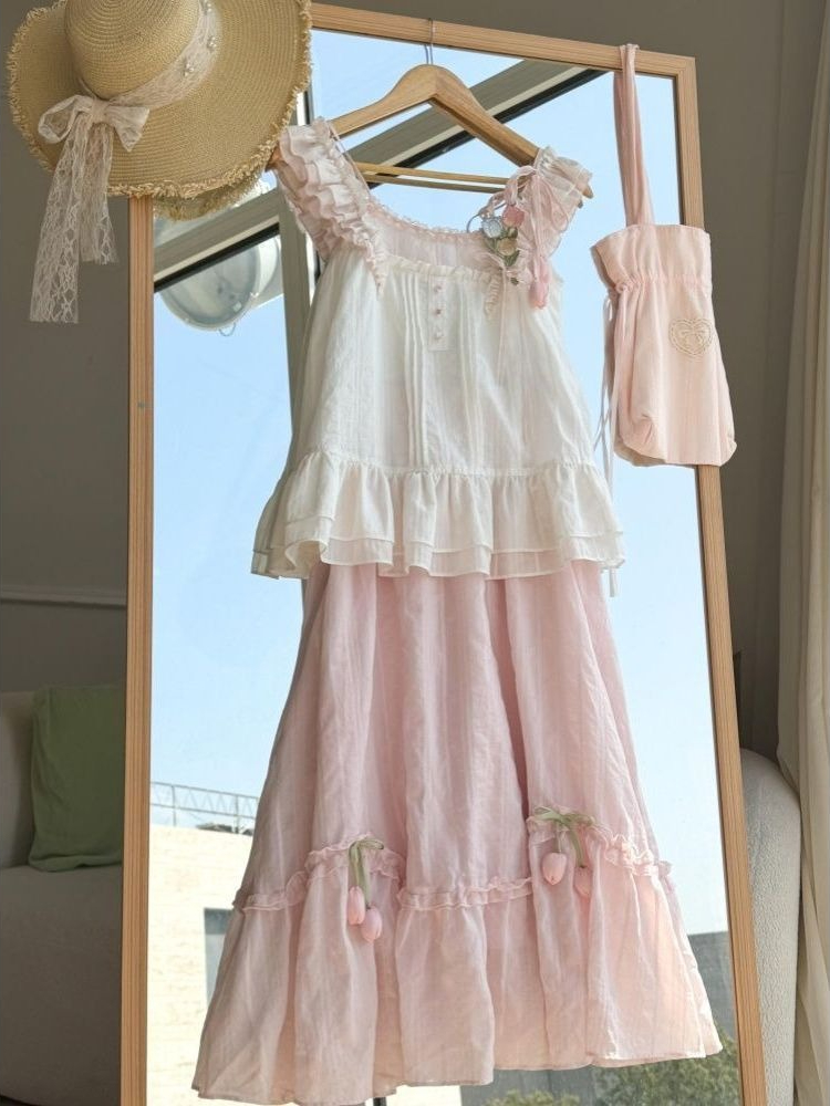 Tatlı Kawaii Fırfır Trim Lale  - Lace Trim Cami incelemesi ve fiyatı