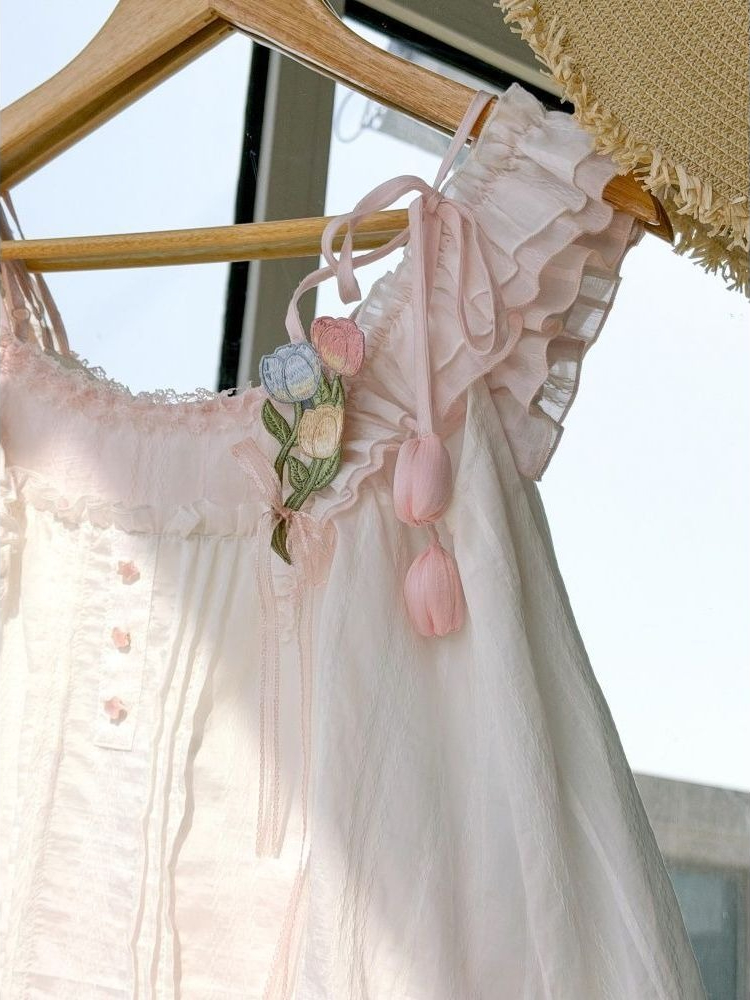 Tatlı Kawaii Fırfır Trim Lale  - Lace Trim Cami incelemesi ve fiyatı